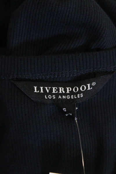Liverpool Los Angeles Womens Button-Up Long Sleeve Henley Top Blue Size S
