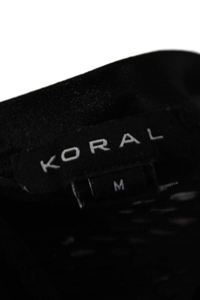 Koral Womens Sleeveless Crew Neck Pullover Tank Top Black Size Medium
