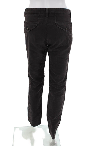 Reiss Womens Cotton Buttoned Straight Leg Casual Pants Brown Size EUR 32