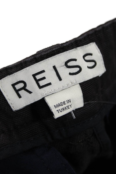 Reiss Womens Cotton Buttoned Straight Leg Casual Pants Brown Size EUR 32