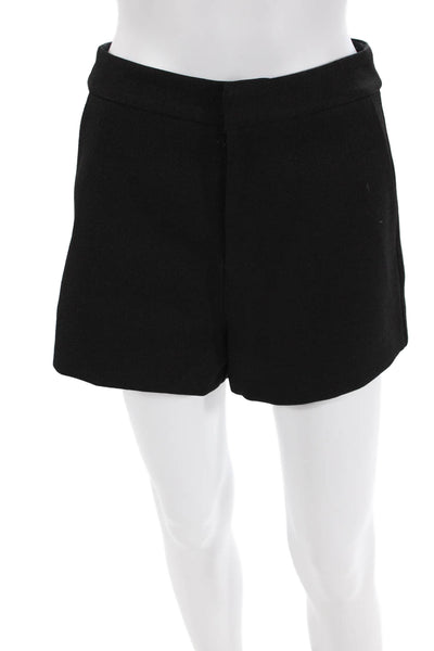 Endless Rose Womens Textured Zip Lined Pleated Dress Shorts Black Size S