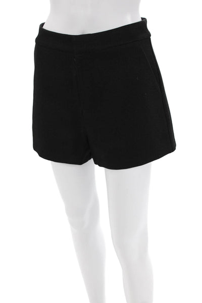 Endless Rose Womens Textured Zip Lined Pleated Dress Shorts Black Size S