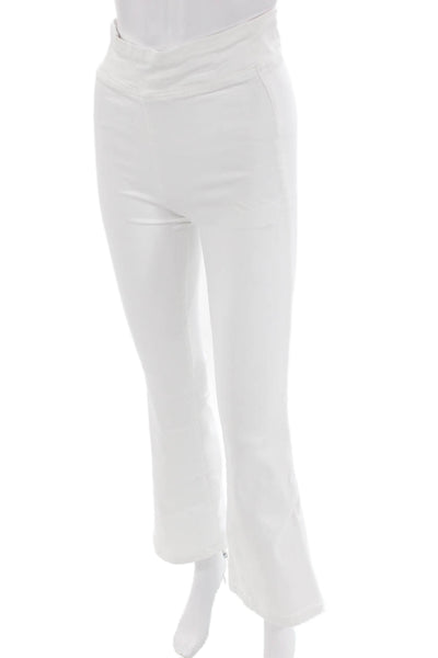 Frame Womens Elastic Waistband Lined Wide Leg Casual Pants White Size S