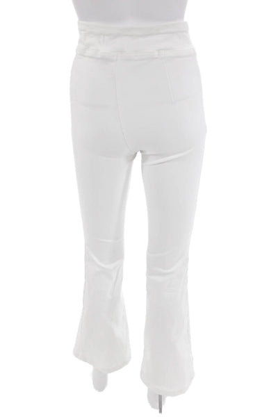 Frame Womens Elastic Waistband Lined Wide Leg Casual Pants White Size S