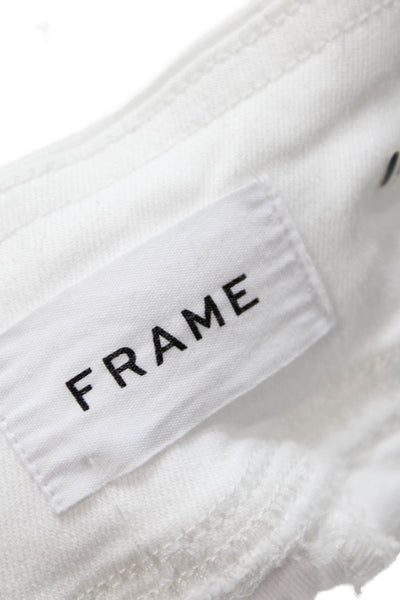 Frame Womens Elastic Waistband Lined Wide Leg Casual Pants White Size S