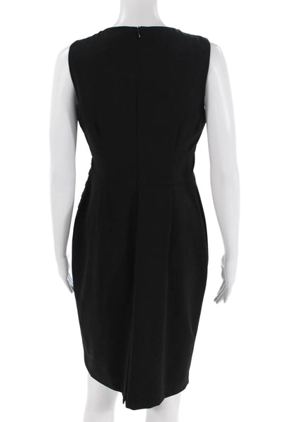 Calvin Klein Womens Back Zip Sleeveless Scoop Neck Sheath Dress Black Size 8