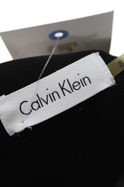 Calvin Klein Womens Back Zip Sleeveless Scoop Neck Sheath Dress Black Size 8