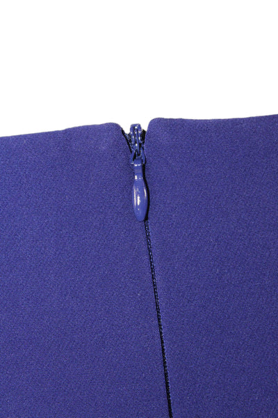 Vince Camuto Womens Back Zip Sleeveless Boat Neck Sheath Dress Indigo Size 0P