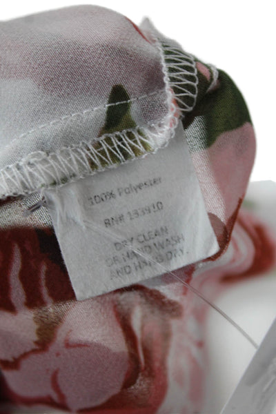 Show Me Your Mumu Womens Short Sleeve Floral Printed Sheer Top White Size S