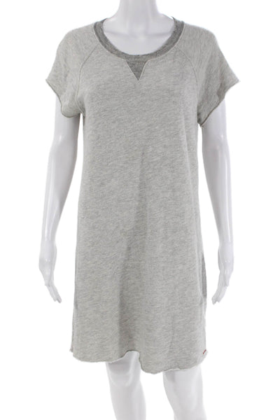 Philanthropy Womens Cotton Crew Neck Short Sleeve T-Shirt Dress Gray Size S