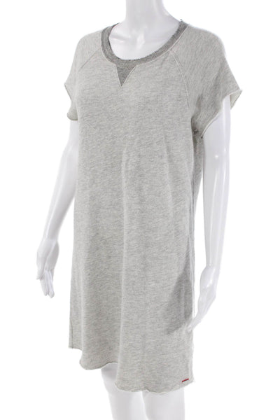 Philanthropy Womens Cotton Crew Neck Short Sleeve T-Shirt Dress Gray Size S