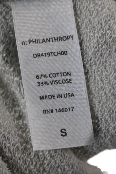 Philanthropy Womens Cotton Crew Neck Short Sleeve T-Shirt Dress Gray Size S