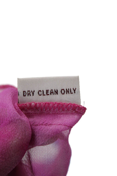 Tashia London Womens Silk Sheer Tie Dye Sequined Long Sleeve Blouse Pink Size S