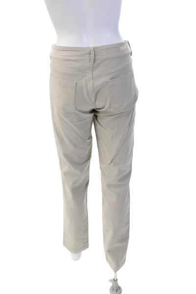 'S Max Mara Womens High Rise Zip Up Skinny Leg Jeans Taupe Beige Cotton Size 31