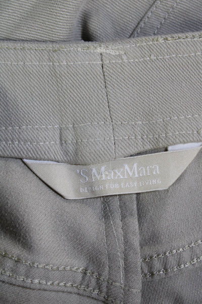 'S Max Mara Womens High Rise Zip Up Skinny Leg Jeans Taupe Beige Cotton Size 31
