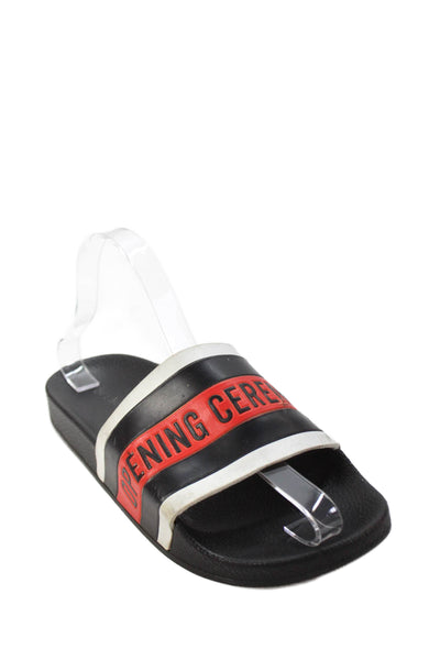 Opening Ceremony Womens Slide On Pool Sandals Black Red Size 38 8