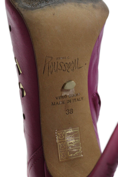 Rousseau Womens Textured Open Toe Lined Slip On High Heels Pink Size EUR 38