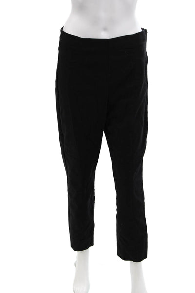 M.M. Lafleur Womens Side Zippered Paneled Skinny Leg Pants Solid Black Size 10