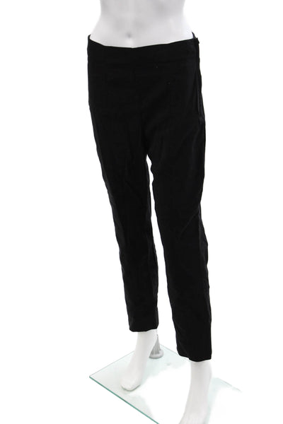M.M. Lafleur Womens Side Zippered Paneled Skinny Leg Pants Solid Black Size 10