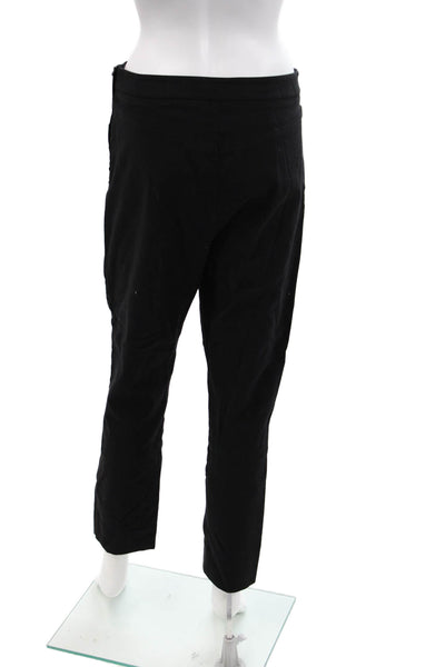 M.M. Lafleur Womens Side Zippered Paneled Skinny Leg Pants Solid Black Size 10