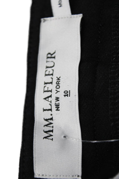 M.M. Lafleur Womens Side Zippered Paneled Skinny Leg Pants Solid Black Size 10