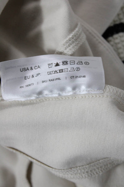 M.M. Lafleur Womens Paneled Detail Long Sleeve Zippered Blouse Beige Size S
