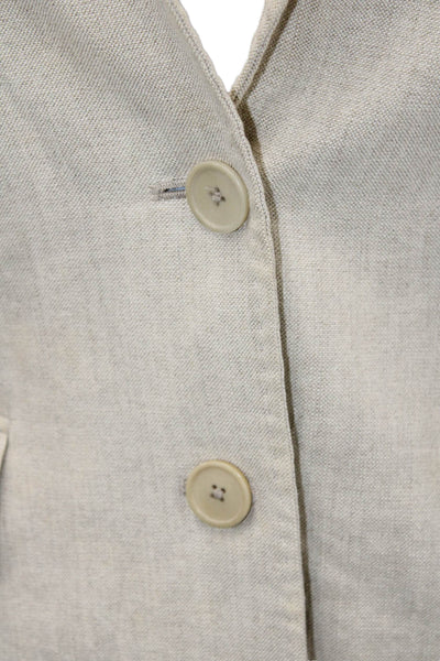 Joseph Womens Linen Notched Collar Two Buttoned Blazer Jacket Beige Size 36