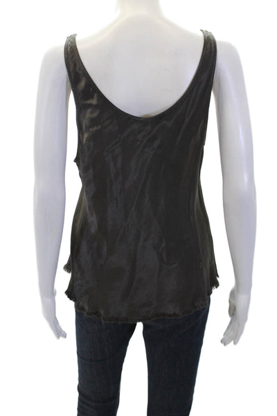 Pharaoh Womens Textured Sleeveless V-neck Sleek Tank Blouse Brown Size M
