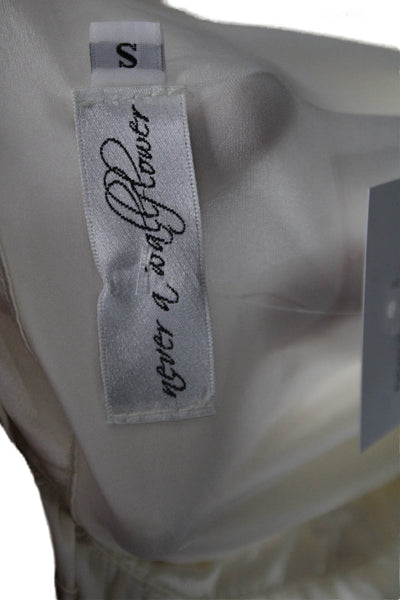 Never A Wallflower Womens Scoop Neck Long Sleeve Blouse White Size S