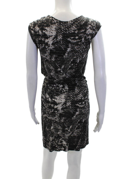 Desigual Womens Sleeveless Animal Printed Mini Dress Black White Size M