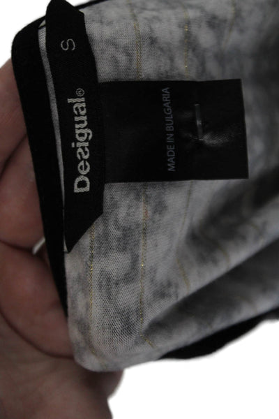 Desigual Womens Sleeveless Animal Printed Mini Dress Black White Size M
