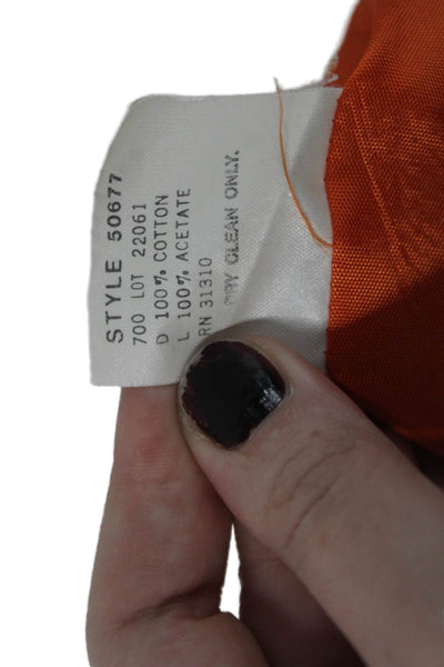 Brannan Studio Womens Sleeveless Scoop Neck Pleated Dress Orange Size 08