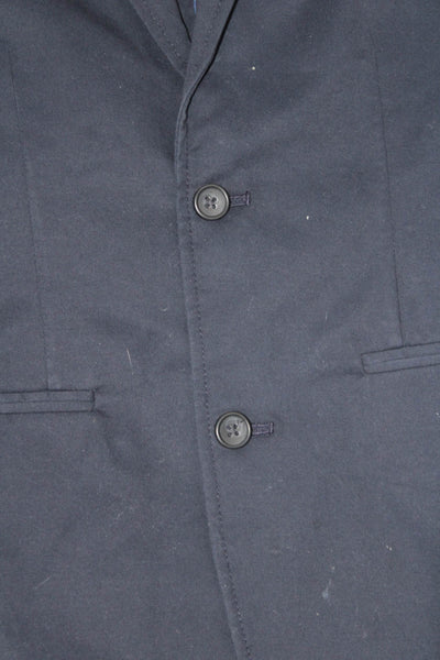 Crewcuts Boys Cotton Collared Pocketed Two Button Blazer Dark Blue Size 14