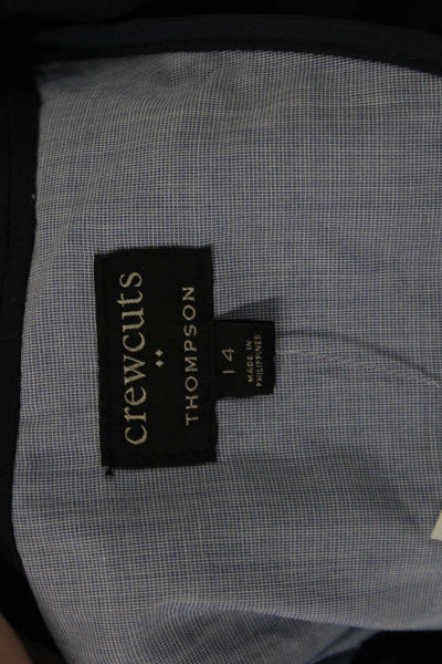 Crewcuts Boys Cotton Collared Pocketed Two Button Blazer Dark Blue Size 14