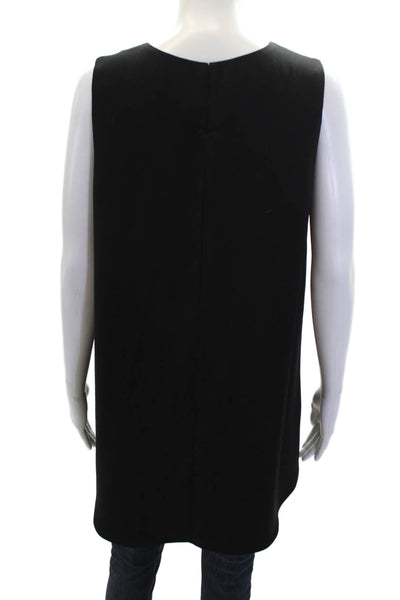Amanda Uprichard Womens Sleeveless Ruffled High Low Top Black Size Medium