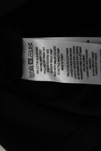 French Connection Womens Short Sleeve Crew Neck Ruched Tie Shirt Navy Size Large