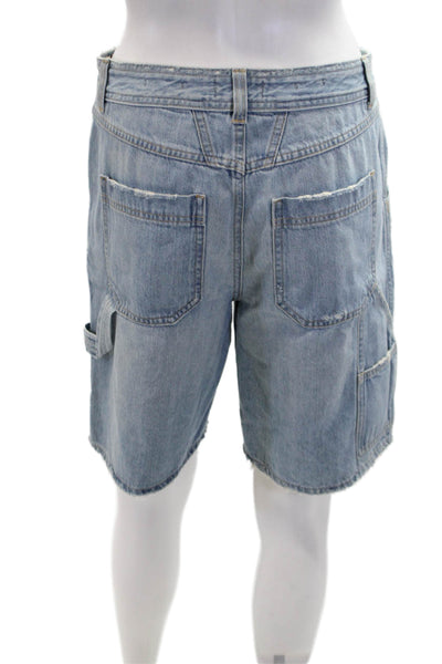 Closed Womens Zipper Fly High Rise Medium Wash Fringe Denim Shorts Blue Size 26