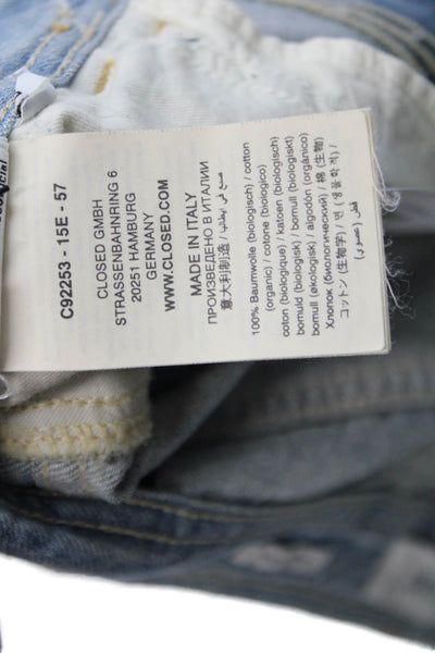 Closed Womens Zipper Fly High Rise Medium Wash Fringe Denim Shorts Blue Size 26