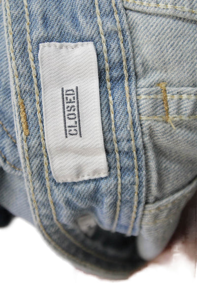 Closed Womens Zipper Fly High Rise Medium Wash Fringe Denim Shorts Blue Size 26