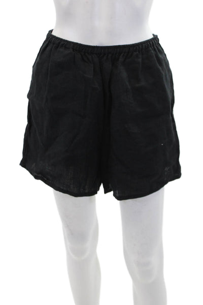 Armani Jeans Elastic Waistband High Rise Straight Linen Pants Brown Size 10