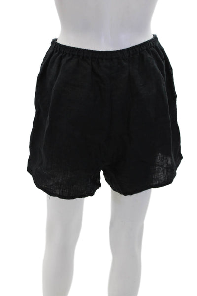 Armani Jeans Elastic Waistband High Rise Straight Linen Pants Brown Size 10