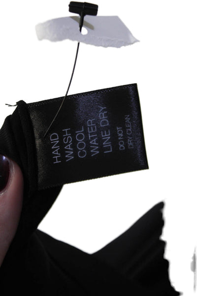 Norma Kamali Womens Sleeveless Scoop Neck Ruched Mini Dress Black Size Medium