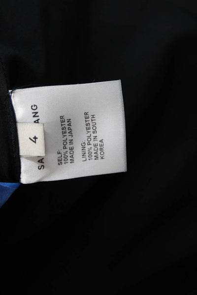 Sandy Liang Womens Back Zip Strapless Mini Walsh Sheath Dress Black Size 4