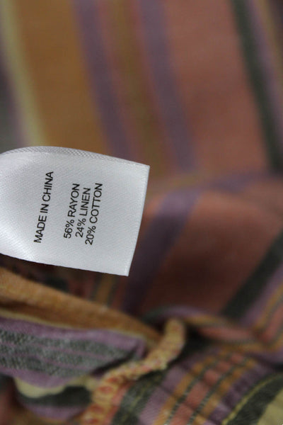 Drew Womens Striped Print Straight Leg Slip-On Casual Pants Multicolor Size XS