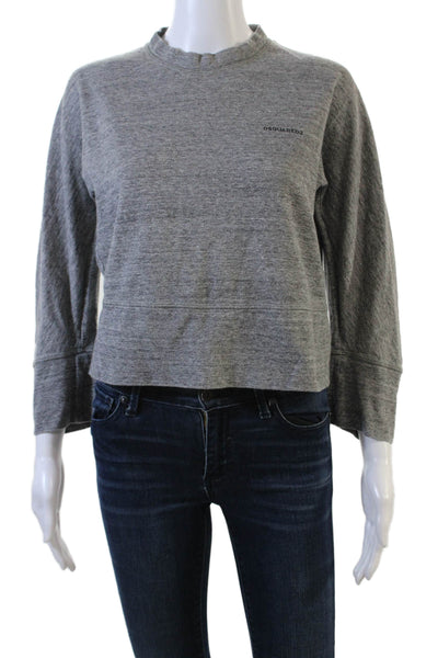 Dsquared2 Womens Cotton Round Neck Long Sleeve Pullover T-Shirt Gray Size XS
