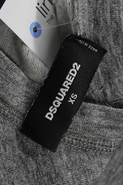 Dsquared2 Womens Cotton Round Neck Long Sleeve Pullover T-Shirt Gray Size XS