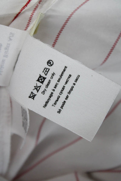 By Malene Birger Womens Striped Print Puff Short Sleeve Blouse White Size EUR 34