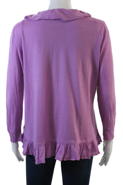 Gerard Darel Womens Cotton Hook & Loop Tank Top Cardigan Set Purple Size XS