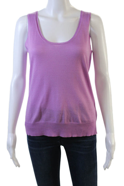 Gerard Darel Womens Cotton Hook & Loop Tank Top Cardigan Set Purple Size XS