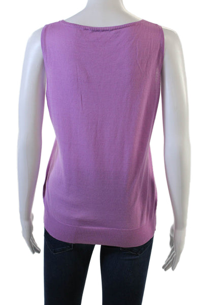 Gerard Darel Womens Cotton Hook & Loop Tank Top Cardigan Set Purple Size XS
